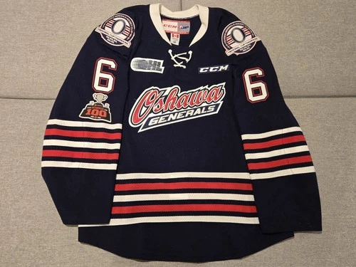 Oshawa Generals Game Worn Navy Blue Alternate Hockey Jersey OHL NOBR Sean Allen