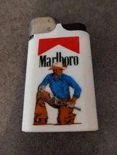 Marlboro Cigarettes White Disposable Lighter Standing Cowboy Not Working