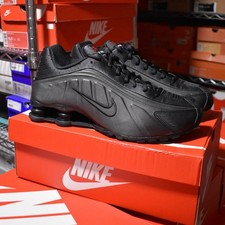 NWT Nike Shox R4 Triple Black Sneakers Men's 10 HQ1988-001 Retro Shoes AUTHENTIC