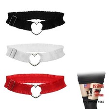 3 Pcs Garter Belts for Women, Adjustable Heart Lace Thigh Garter for Wedding