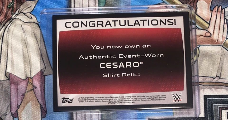 2015 Topps WWE Cesaro Authentic Shirt Relic - Image 2 of 2