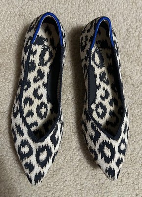 Rothy's Sandy Cat Leopard Flats Sz 9 The Point II Animal Print Womens rothys
