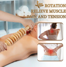 Manual Wooden Fascia Massage Roller Trigger Points for Release Cellulite Sore...