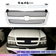 Front Upper Grille Summit White For 2003-07 Chevrolet Silverado 1500 Black Mesh Front Upper Grille Summit White For 2003-07 Chevrolet Silverado 1500 Black Mesh