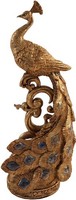 Dekofigur Pfau, Polyresin, 12X8X28 Cm, Gold Und Blau, Clayre & Eef 6PR6411