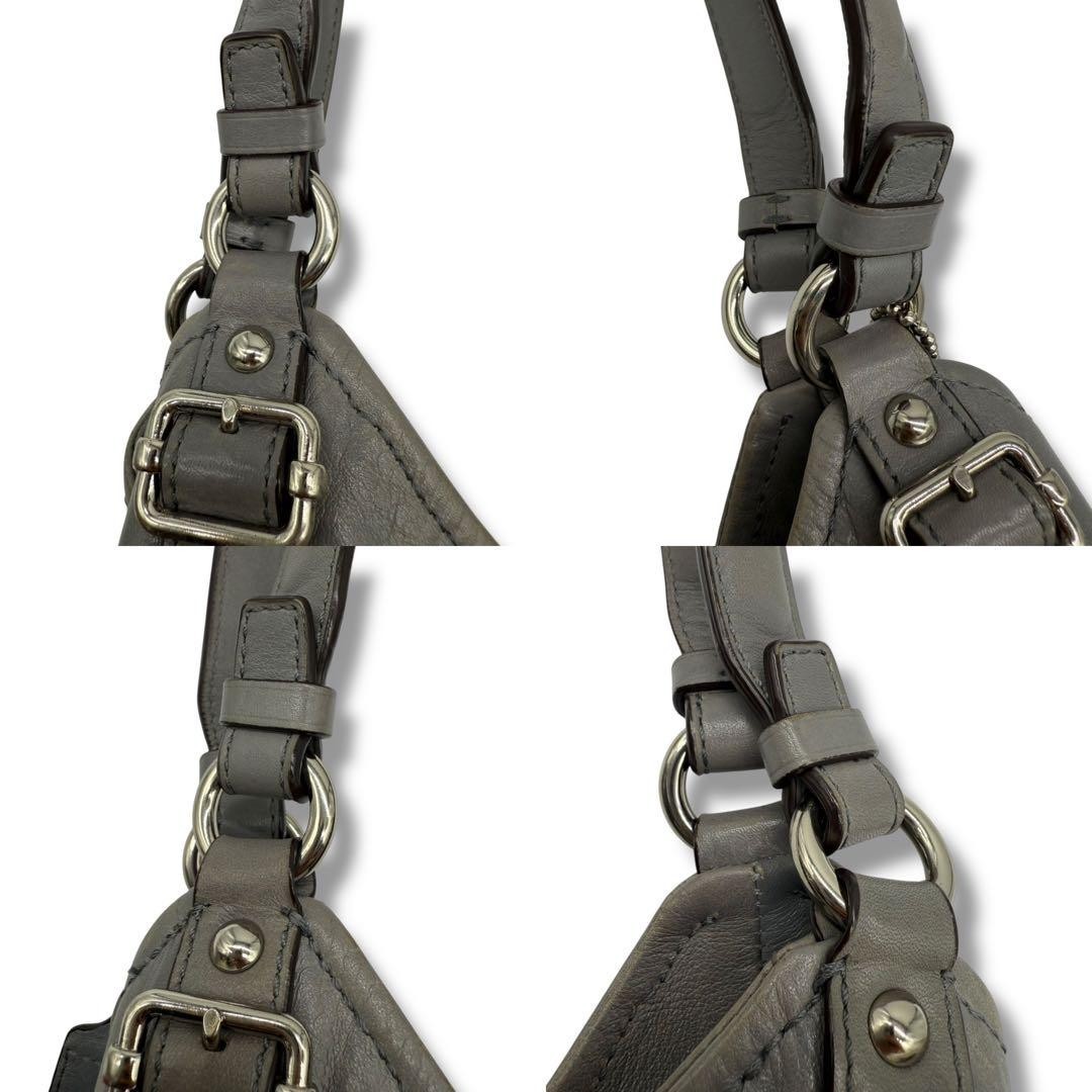 COACH 16503 Madison Tote Bag Gray Leather Shoulder Handbag