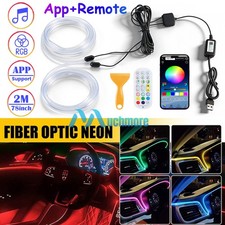 Led Neon Light Trim Glow Optic Fiber Strip Car Interior Ambient Lighting Kit App Led Neon Light Trim Glow Optic Fiber Strip Car Interior Ambient Lighting Kit App