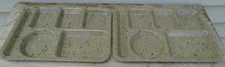Lot of 2 TEXAS WARE Confetti Speckled Divided Lunch Cafeteria Tray Melamine #146