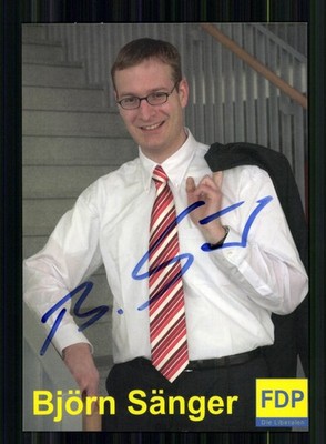 Björn Sänger FDP Autogrammkarte Original Signiert # BC 224535