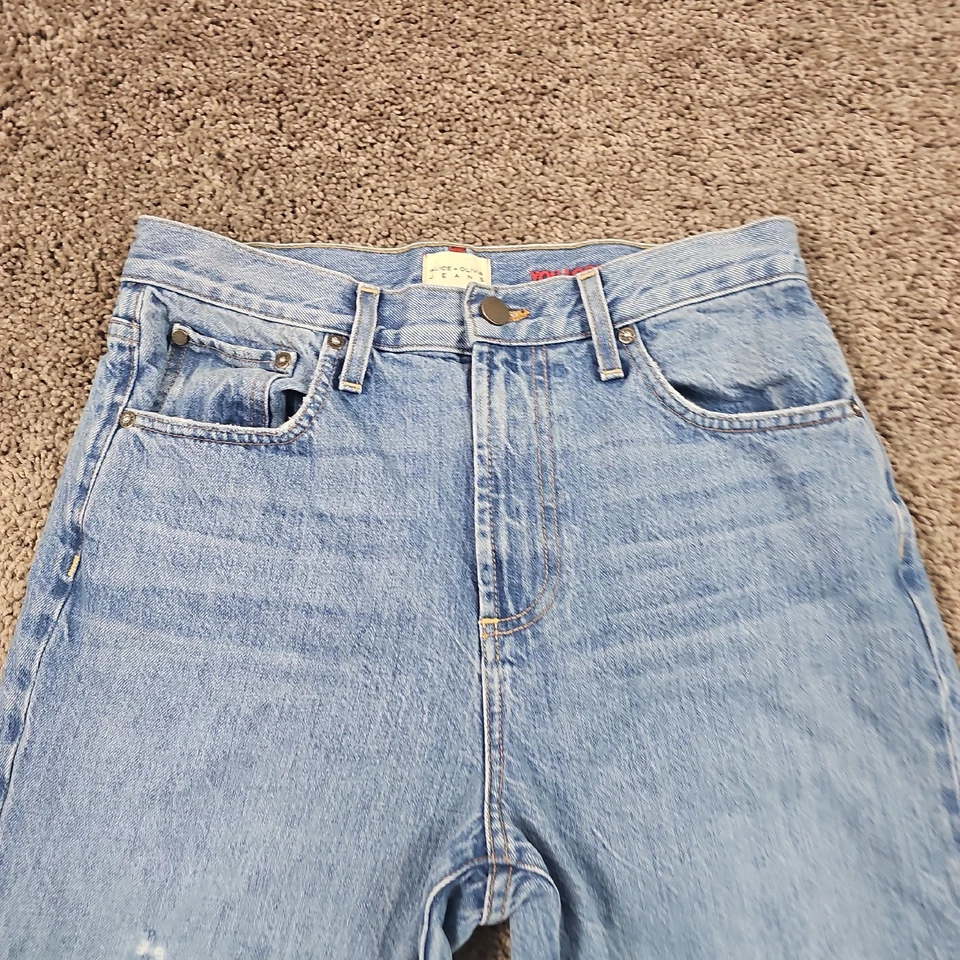 Alice Olivia Jeans Womens 29 High Rise Distressed Light Wash Denim USA 28x30 - Image 2 of 4