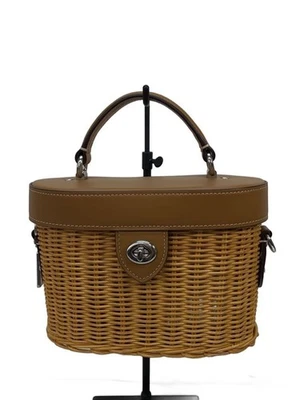 COACH Kay Top Handle 2way Crossbody Bag Beige Leather Authentic From Japan - Image 1 of 4