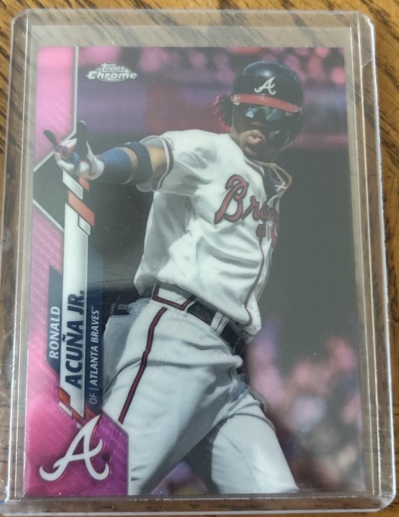 RONALD ACUNA JR 2020 TOPPS CHROME PINK REFRACTOR CARD #112 ATLANTA BRAVES