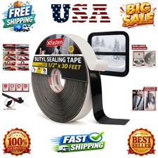 Butyl Tape Black, 1/2 in x 30 ft x 1/8 in   Easy-to-Work-with Automotive Buty...