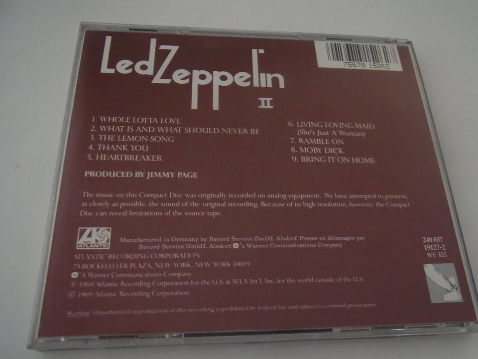 Led Zeppelin   /   II     GOLD    CD      ATLANTIC - Bild 2 von 3