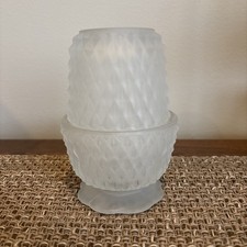 Indiana Glass Diamond Point Frosted Glass Fairy Lamp