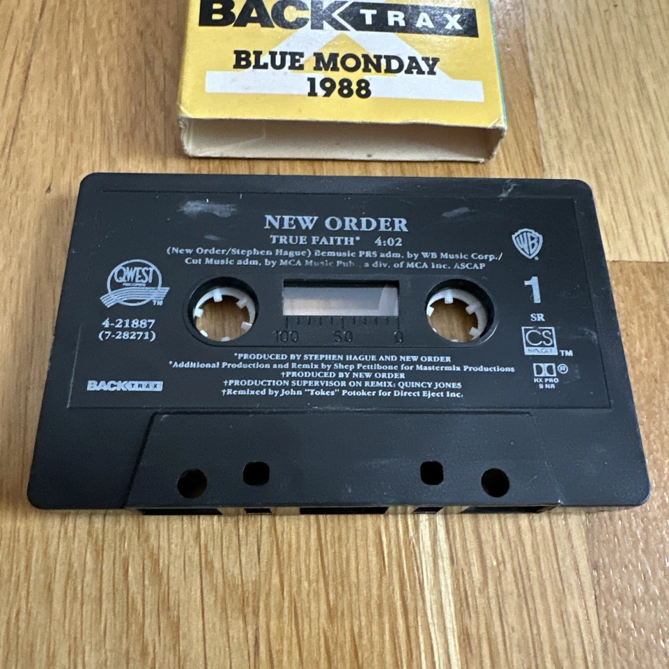 New Order - True Faith Blue Monday 1988 Single Cassette Blue/Yellow Backtrax - Image 3 of 4
