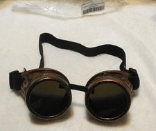 Copper Goggles Steampunk Punk Goth Halloween Sun glass Changable Lens Goggle