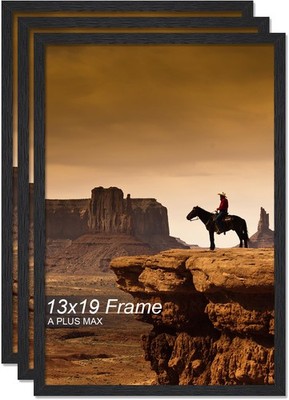 Picture Frame Set 13x19 Inch 3 Pack Black Engineered Wood Wall A Plus Max Poster