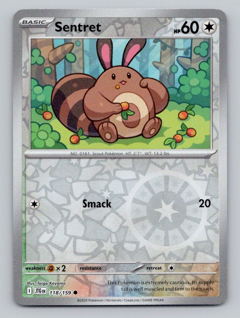 Sentret 118/159 Common Journey Together Pokemon Reverse Holo Near Mint