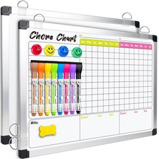 16 x 12 in Magnetic Dry Erase Chore Chart Whiteboard for Multiple /Teens/Ad...