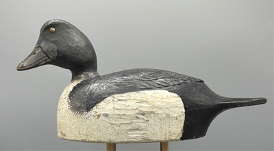 ***QUEBEC*** TURNED HEAD GOLDENEYE ANTIQUE DUCK DECOY BY EARNEST OUIMET (VERDUN)