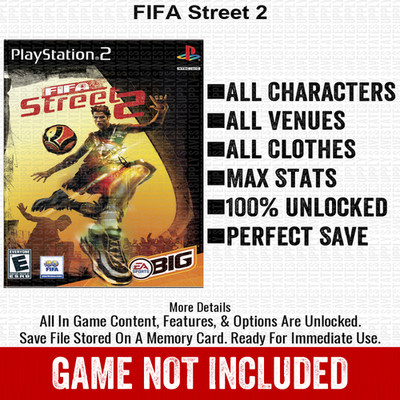 FIFA Street 2 100% PS2 Memory Card All CHEATS ITEMS