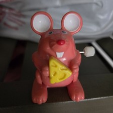 TOMY Wind Up Flipping Pink Mouse Toy Works Flips Fine Cute