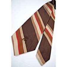 Neck Tie VTG Countess Mara 50s Brown and Burnt Orange Stripe Silk Tie 53 x 3.75"