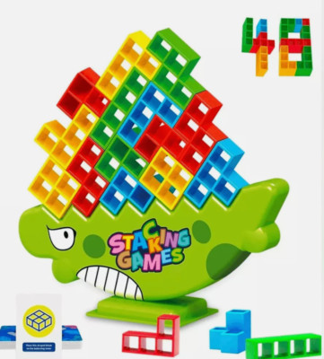 Dinosaur Tower Stack Board Game 48PCS Balance Building Blocks