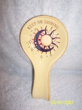 Ceramic Spoon Rest" KEEP ON SHINING " New No Tag Or Box 4.5" X 9"