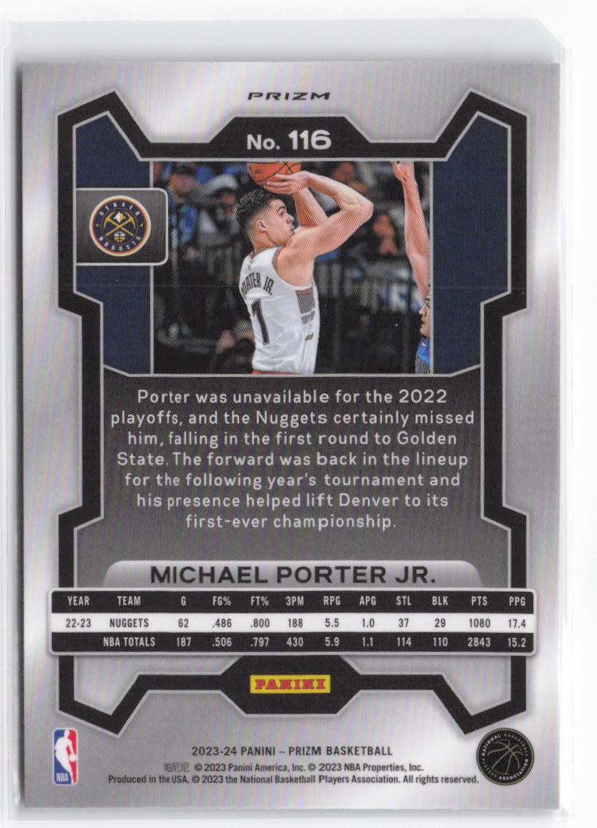 2023-24 Panini Prizm Michael Porter Jr. #116 Prizms Silver