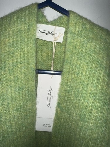 Brand New American Vintage Cardigan in Lime Green - Picture 2 of 4