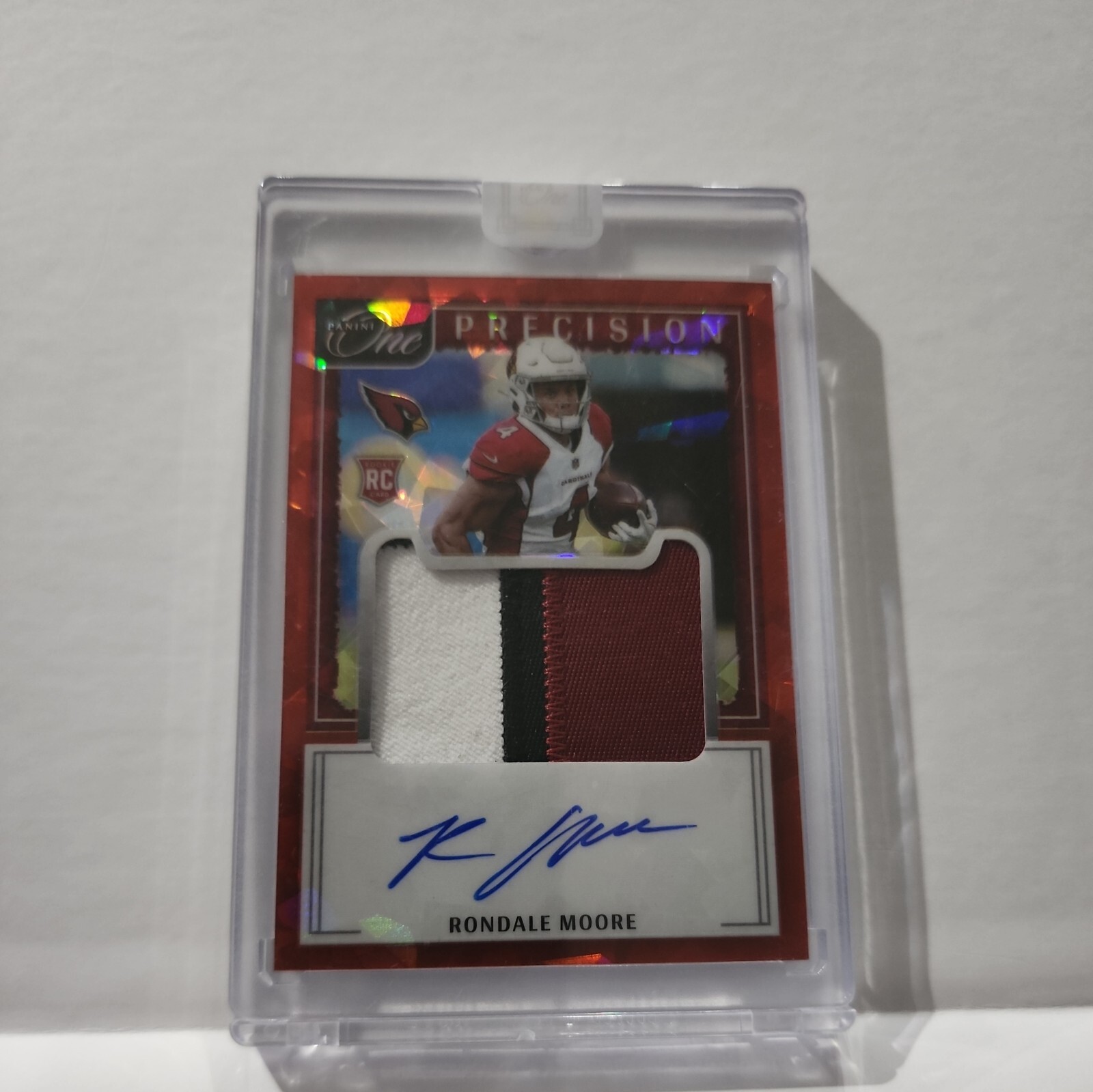 2021 Panini One - Rookie Patch Autograph Red #18 Rondale Moore /25 (AU, MEM, RC)