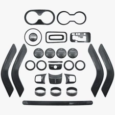 Black Full Set Center Console Interior Cover Trim Fits 11-18 Wrangler JK JKU