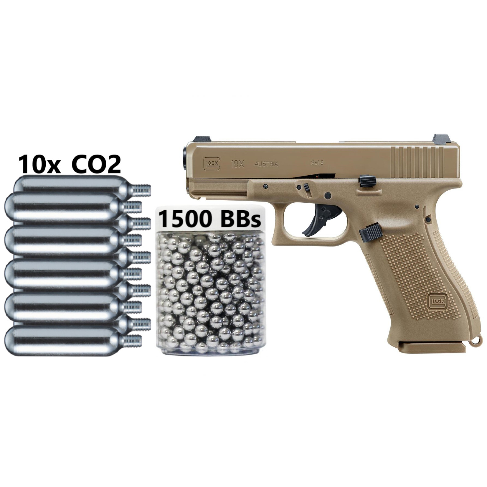 Umarex Glock 19X Gen5 Blowback .177 Cal BB Pistol CO2 Air Gun 2255212