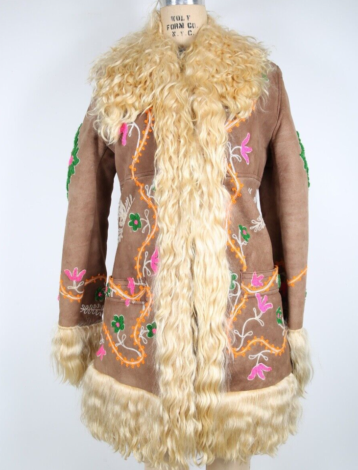 Penny Lane Coat Vintage 70s YAQUB Afghan Coat Floral Embroidered