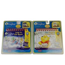 2 LEAP FROG MY FIRST LEAPPAD LEARNING READING SYSTEM W/ GAMES CHILDREN BOOK LOT