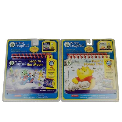2 LEAP FROG MY FIRST LEAPPAD LEARNING READING SYSTEM W/ GAMES CHILDREN BOOK LOT