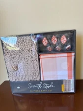Seventh Studio Blossom Floral 14-Piece Shower Curtain Bath Set-Taupe N199