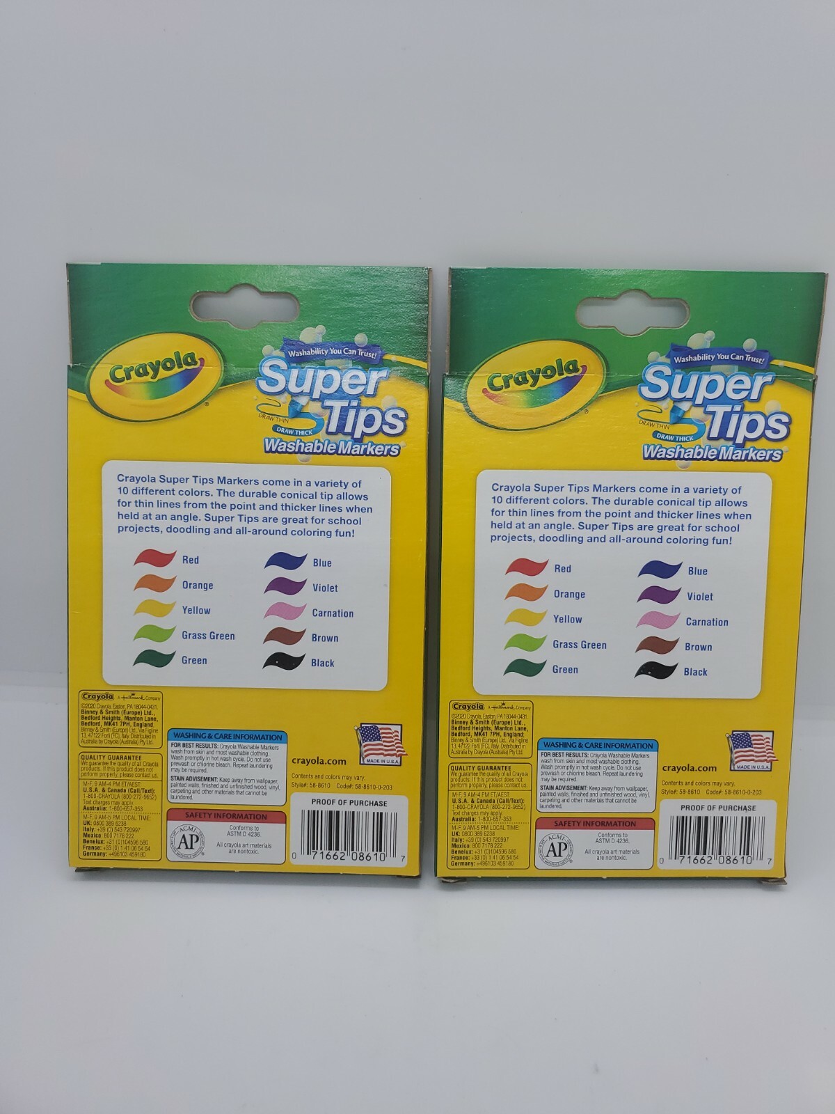 Crayola Washable Super Tips Markers, 6 Packs of 10 Each. 60 Markers Total.