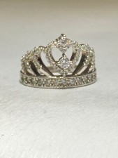 Tiara ring crown band princess girls birthday sterling silver women