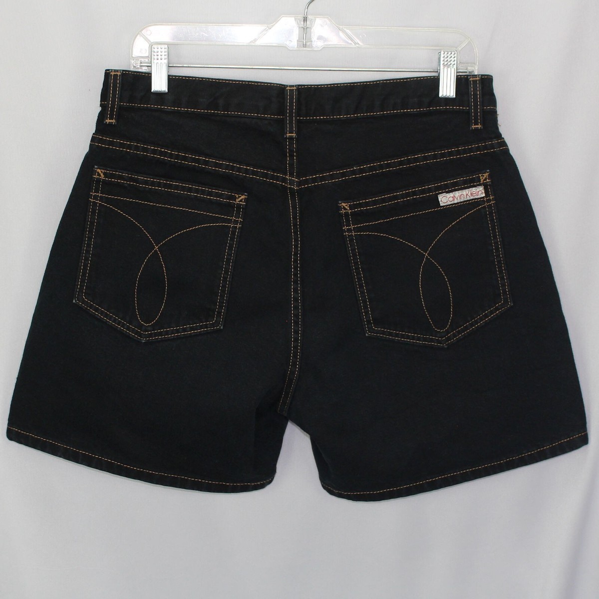 Calvin Klein Black Denim Shorts Womens Size 12 Low Rider