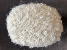 Premium BOUCLE Alpaca, Kid Mohair Ice Yarn, Luxury Yarn, Ecru, 50g, 295 Yards