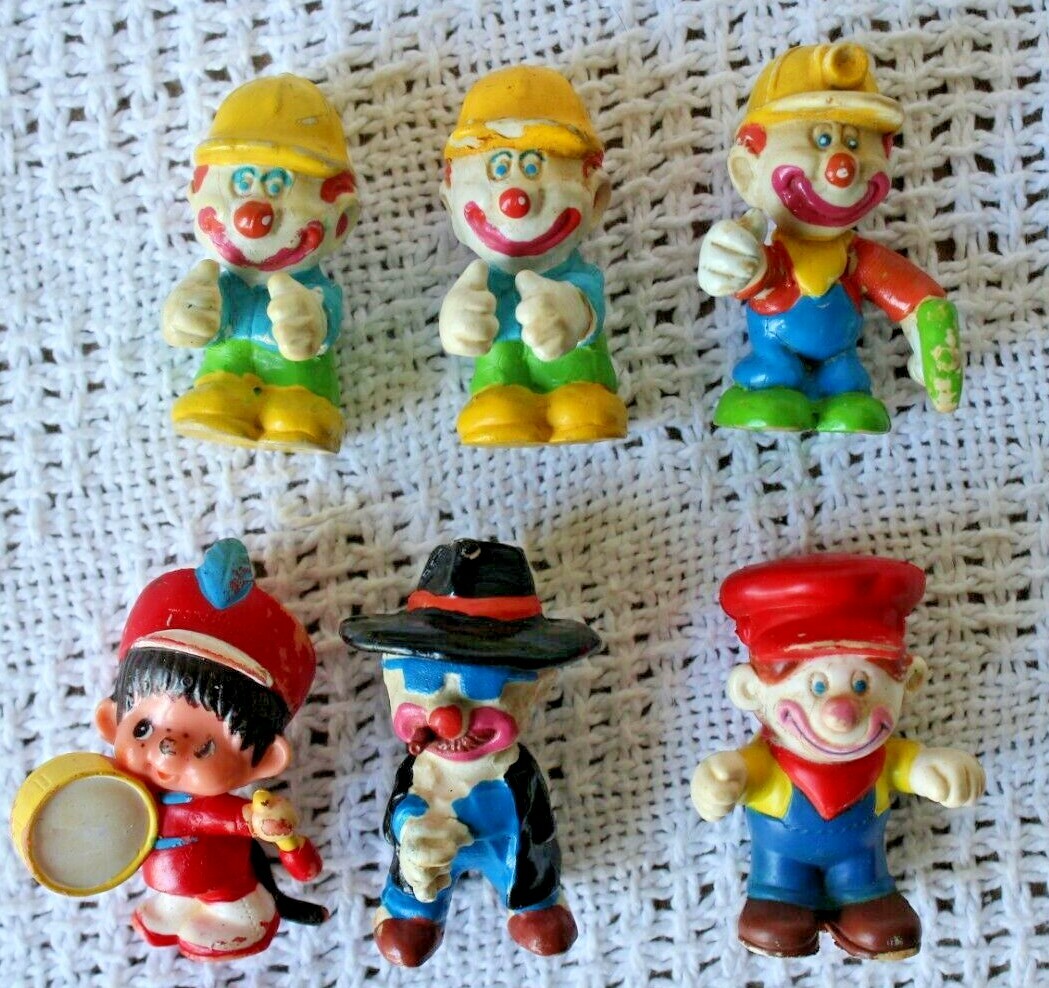 Vintage 1981 Mego Clown Around Circus Clowns PVC Toy LOT