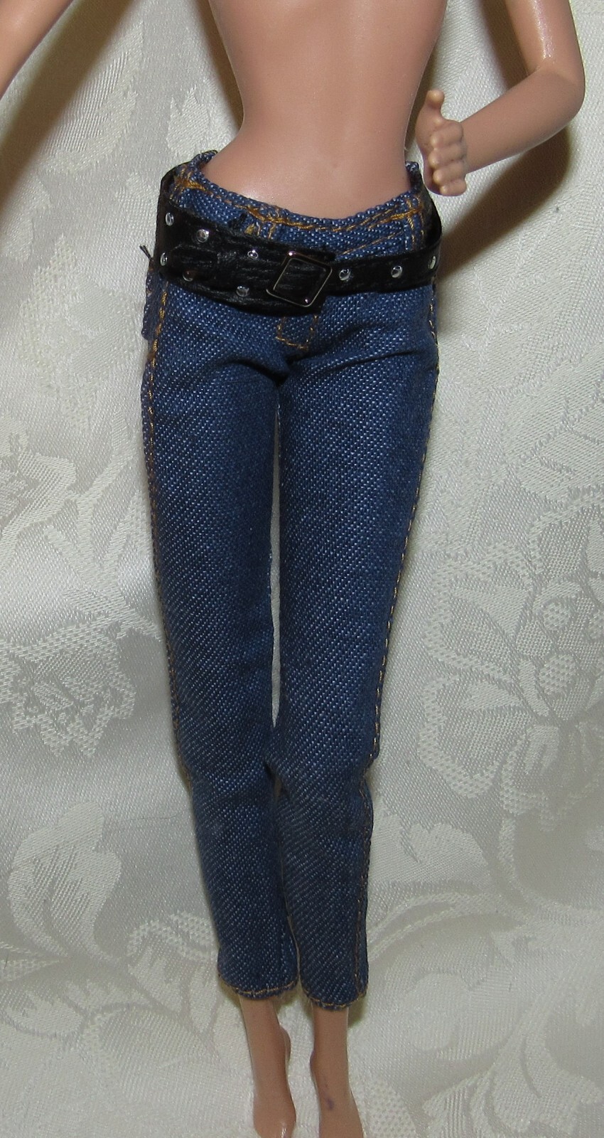 MATTEL BARBIE MODEL MUSE 2006 NASCAR BLUE JEANS & BLACK BELT FASHION FOR DOLL