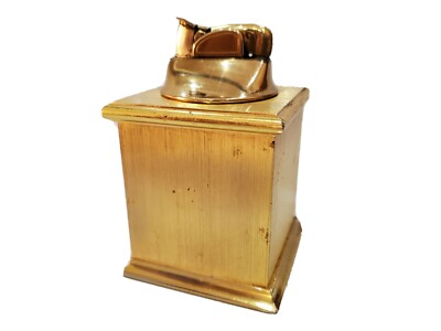 VINTAGE Working Ronson ''The Classic'' Gold Cube Square Base & Evans Lighter 