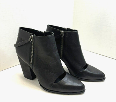 Joes Jeans Womens Black Leather Shoes Open Slit Double Zip  display picture 1
