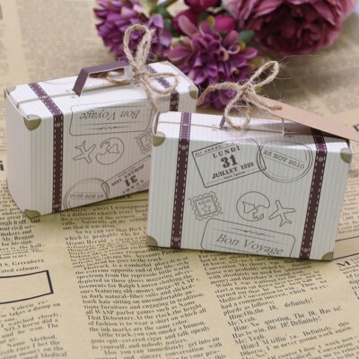 Geschenkbox Koffer Schachtel Bon Voyage Geschenkverpackung Hochzeit Party Reise