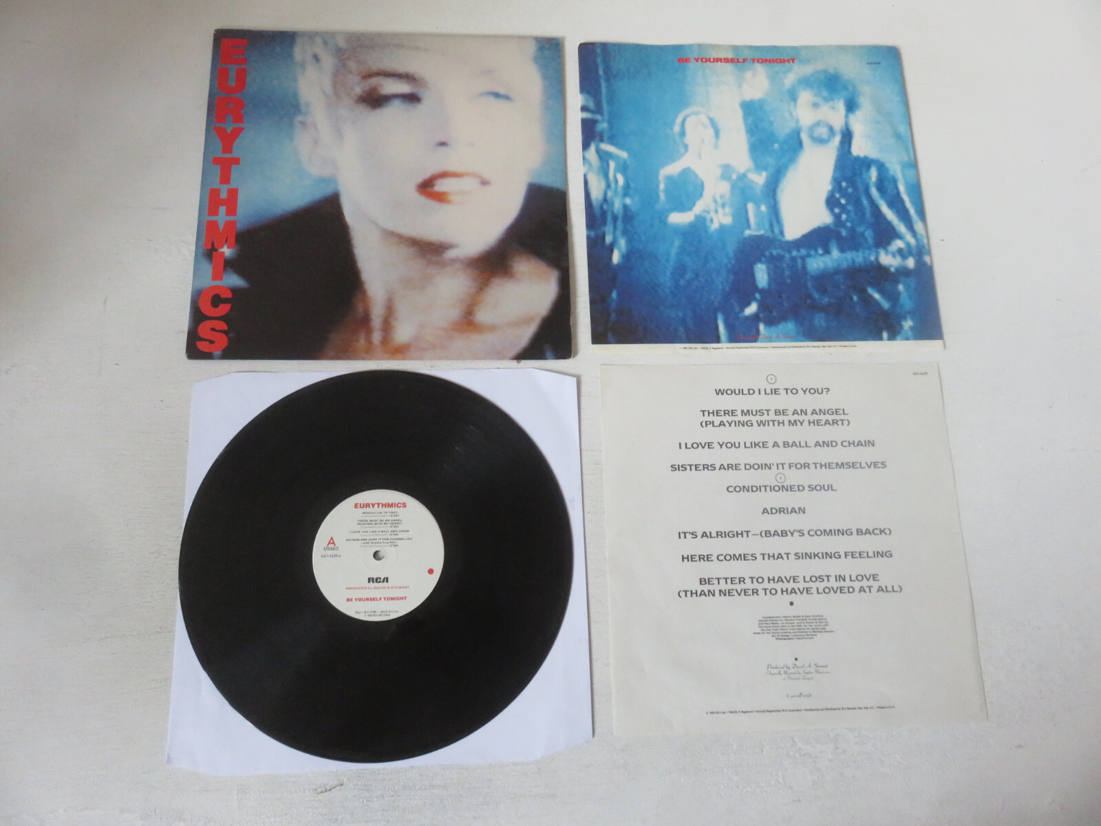 EURYTHMICS Be Yourself Tonight RCA 1985 USA 1ST PRESSING VINYL LP AJL1-5429