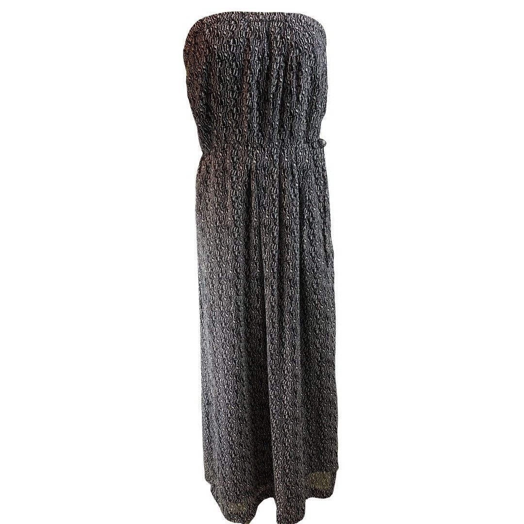 Small Gap Strapless Lined Patterned Maxi Dress Li… - image 4